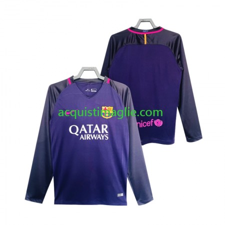Divisa di Calcio Barcellona 2016 2017 Retro Trasferta Manica Lunga